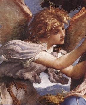 洛倫佐 洛圖 Madonna and Child with Saints and an Angel, detail